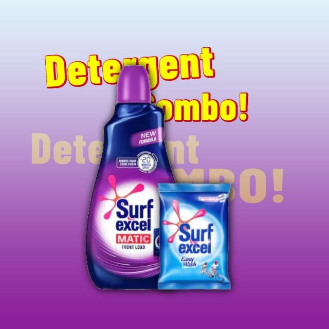 Surf Excel Matic Front Load Liquid Detergent 1 Litre + Surf Excel Easy Wash Detergent Powder 100g